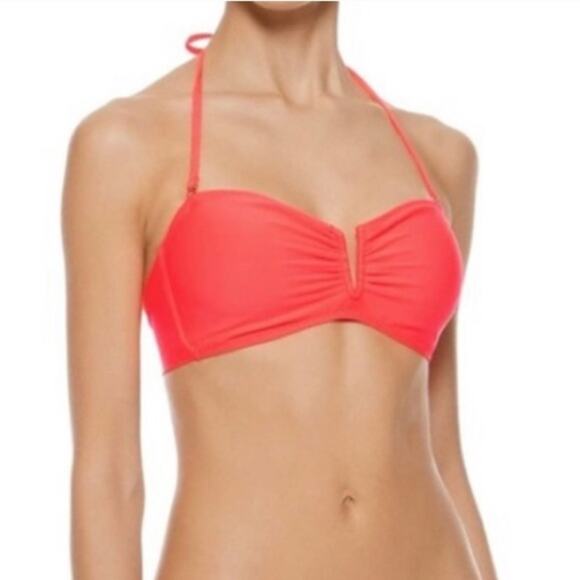 REVOLVE Eberjey S Pink Cactus Crush Amala Strapless Bandeau Bikini Top - Picture 1 of 9